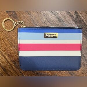 Kate Spade Colorful Stripe Card Holder with Key Ring